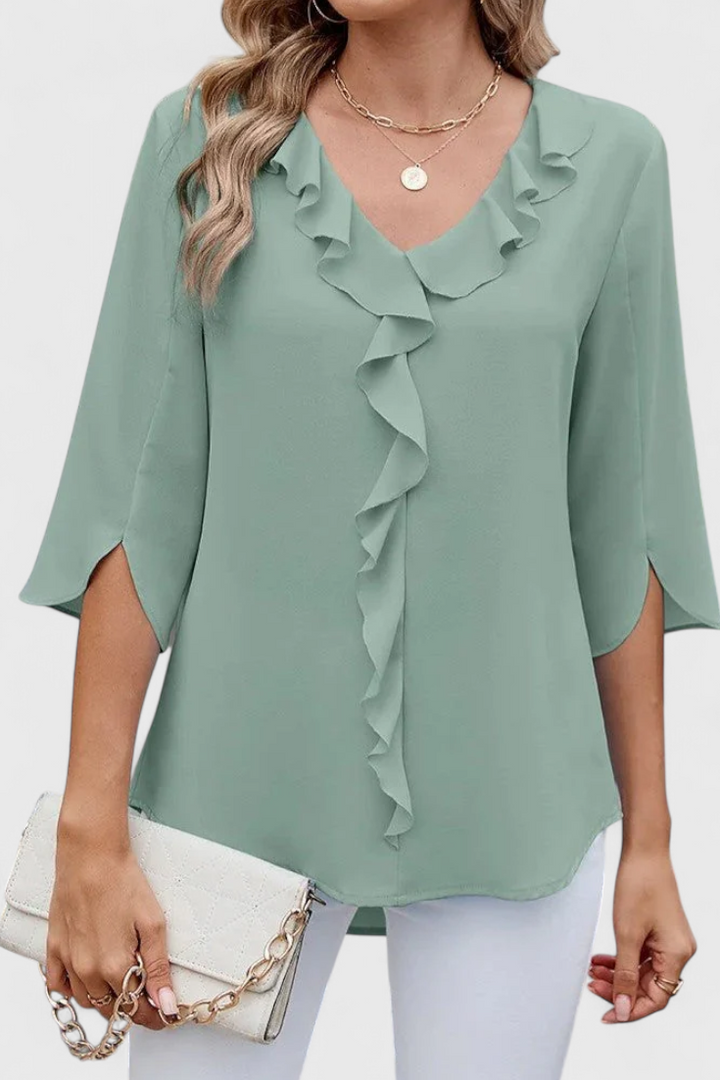 Annemiek Lightweight Flared Blouse in Soft Fabric – women&