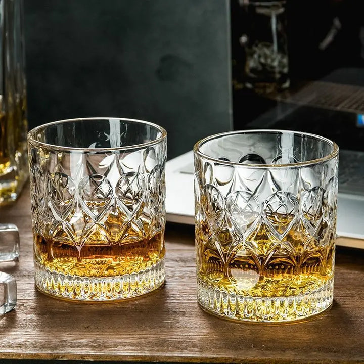 Barolo cut crystal whiskey glasses