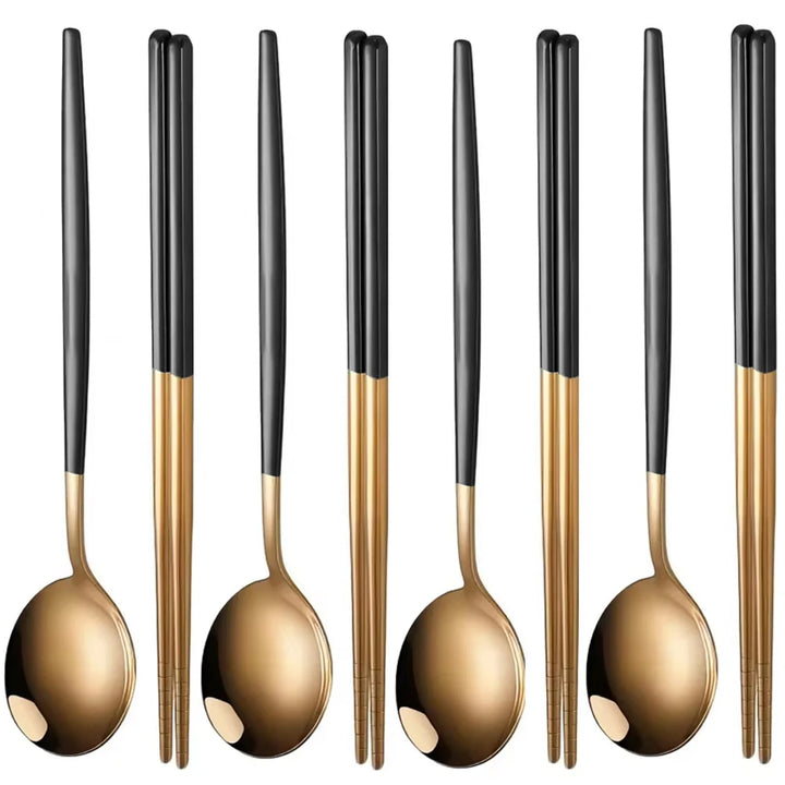 Cena dark and gold cutlery set