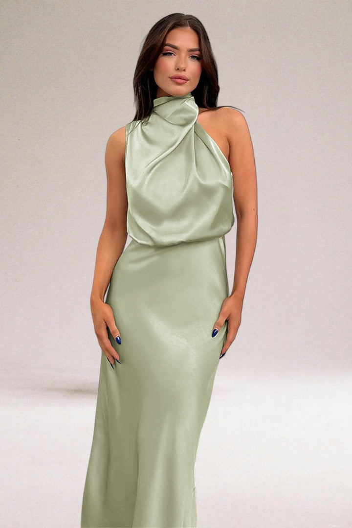 ELARA Elegant Satin Evening Dress – women&