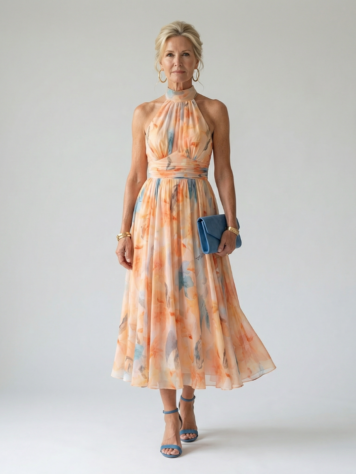 Elin Soft Halter Midi Dress – women&