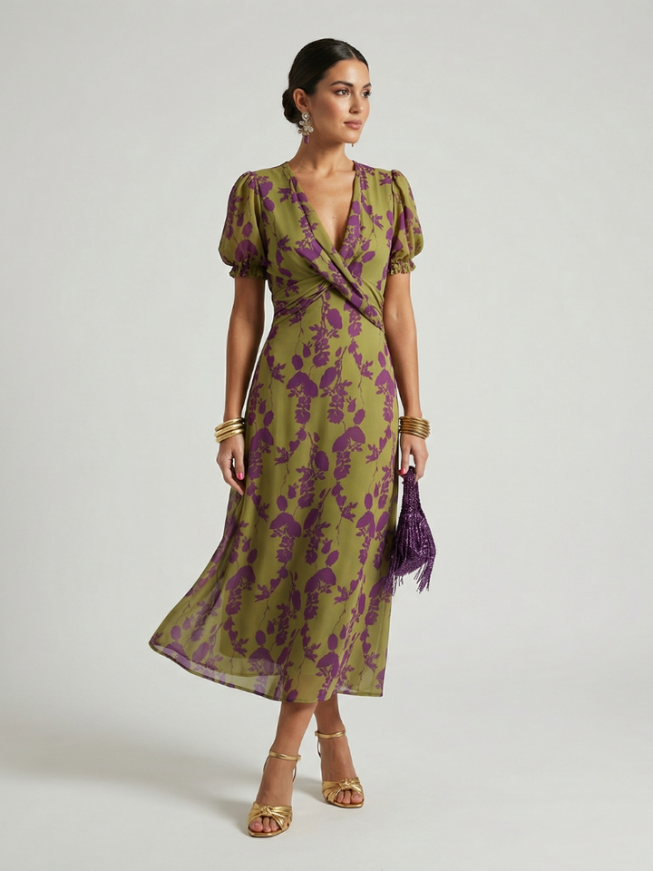 Vivienne Relaxed Floral Midi Dress – women&