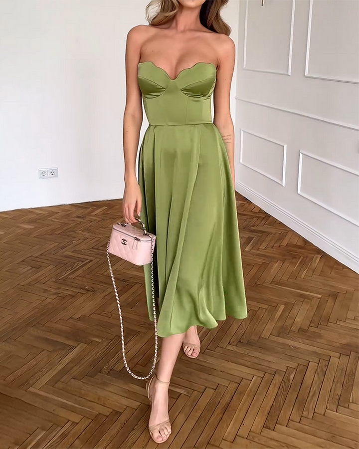 Liora Chic Strapless Midi Gown – women&