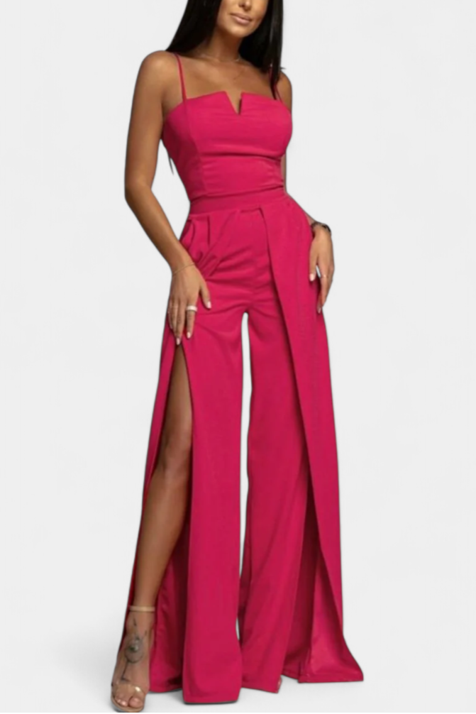 Prescillia Elegant Strap Jumpsuit with Side Cutouts – women&