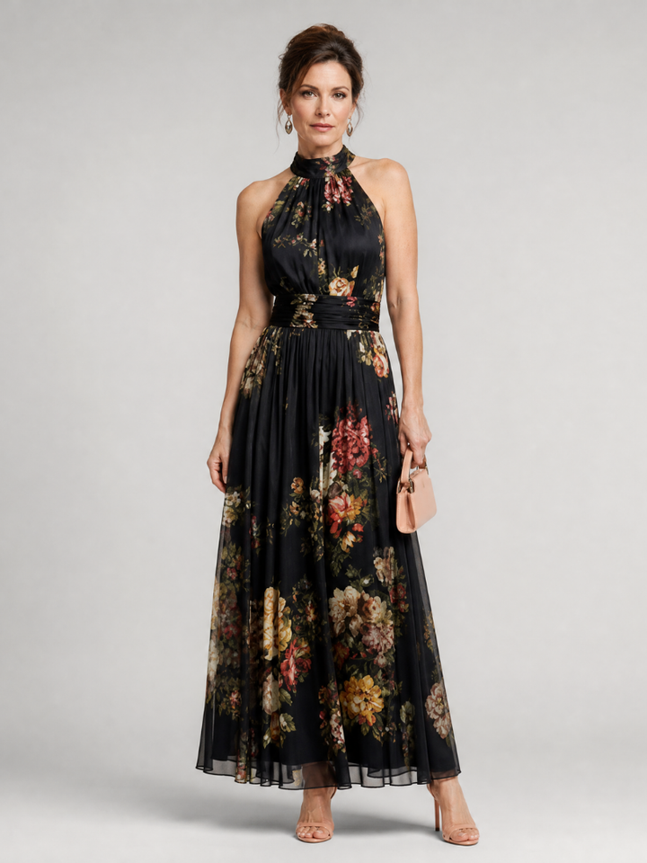 Sior Floral Halter Neck Midi Dress – women&