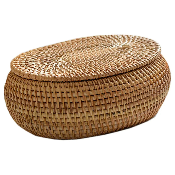 Vimini rattan lidded basket