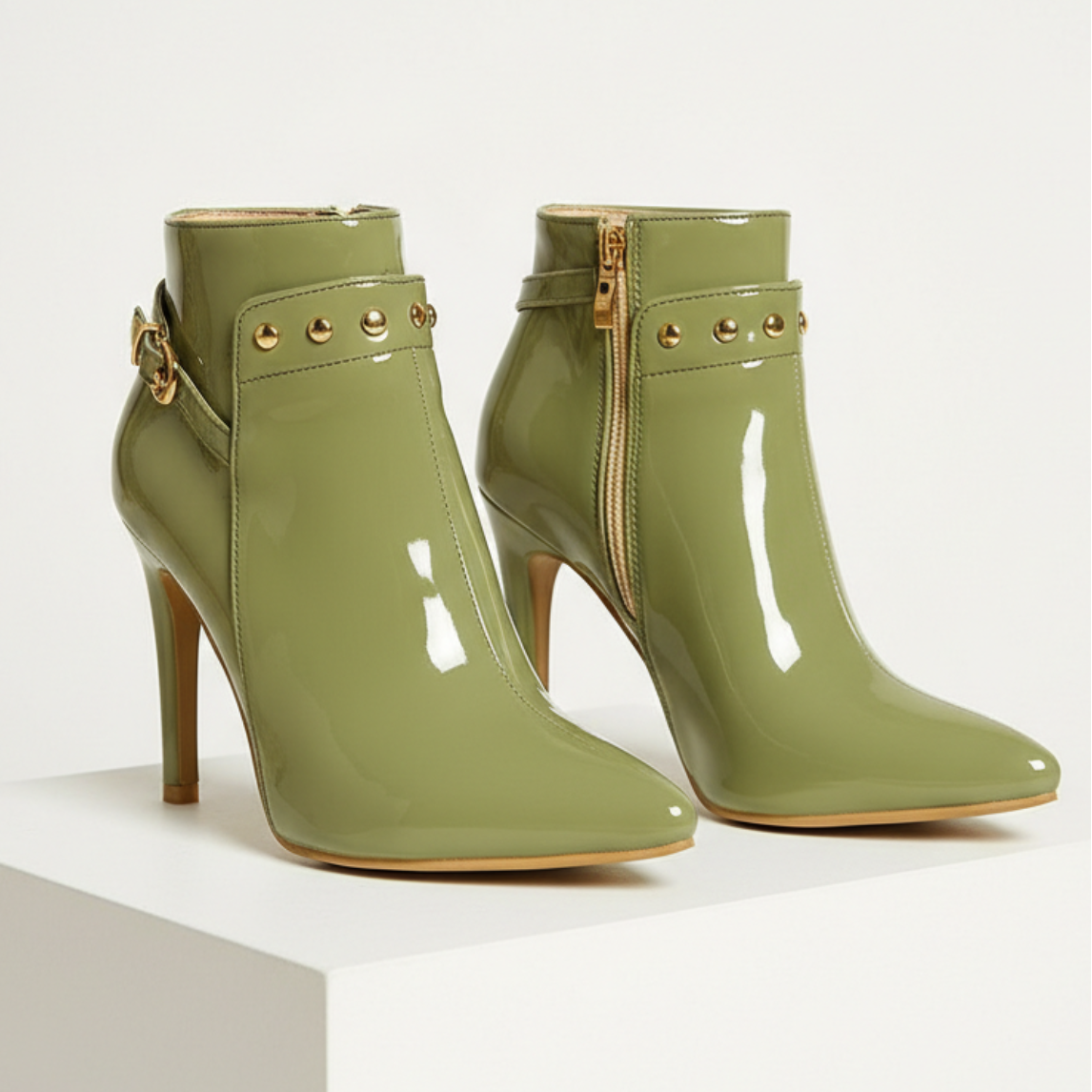 Jacqueline Glossy Ankle Boots – women's shoes