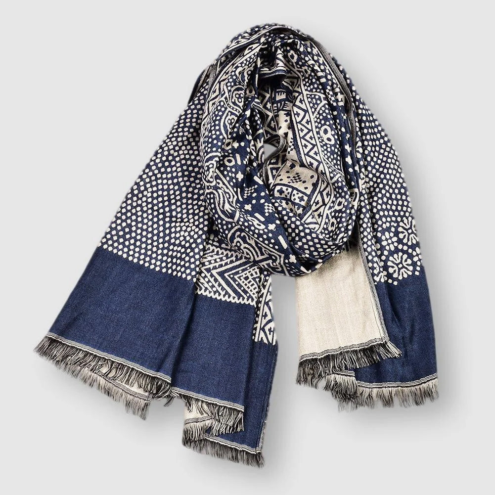 Giorgio cotton scarf with a vintage pattern – Avinos Milano