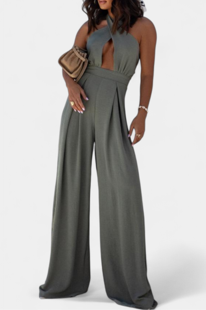 Jessica Wide Leg Backless Halter Jumpsuit – women's jumpsuits