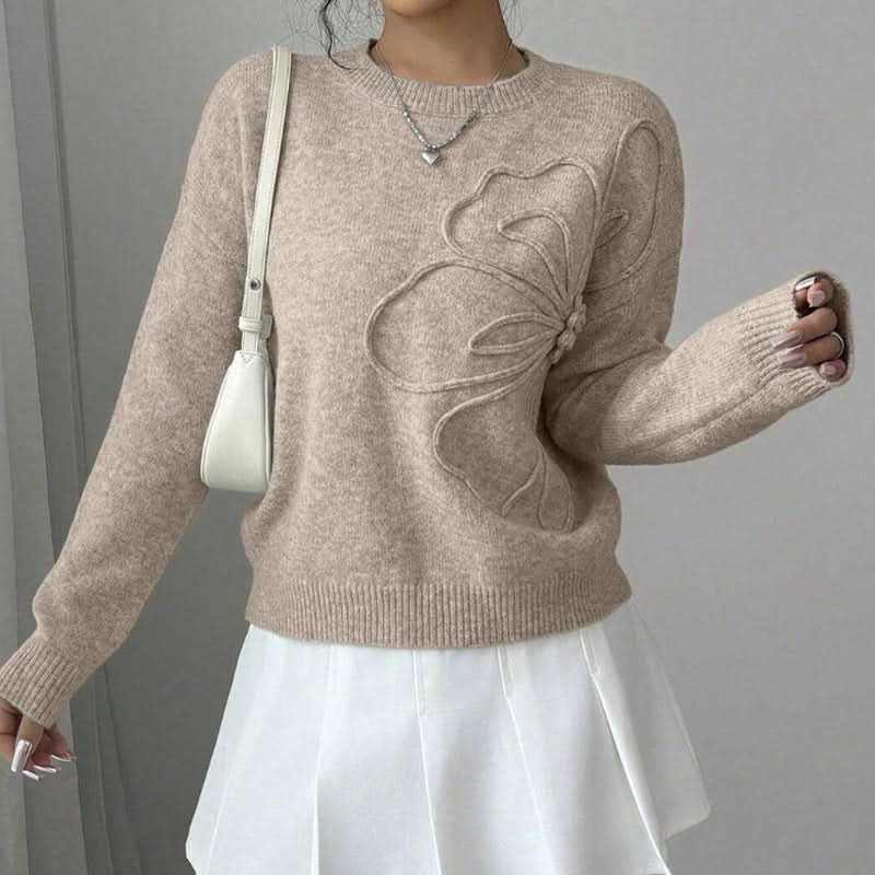 Fiora Floral Pattern Knit Sweater – women's sweaters
