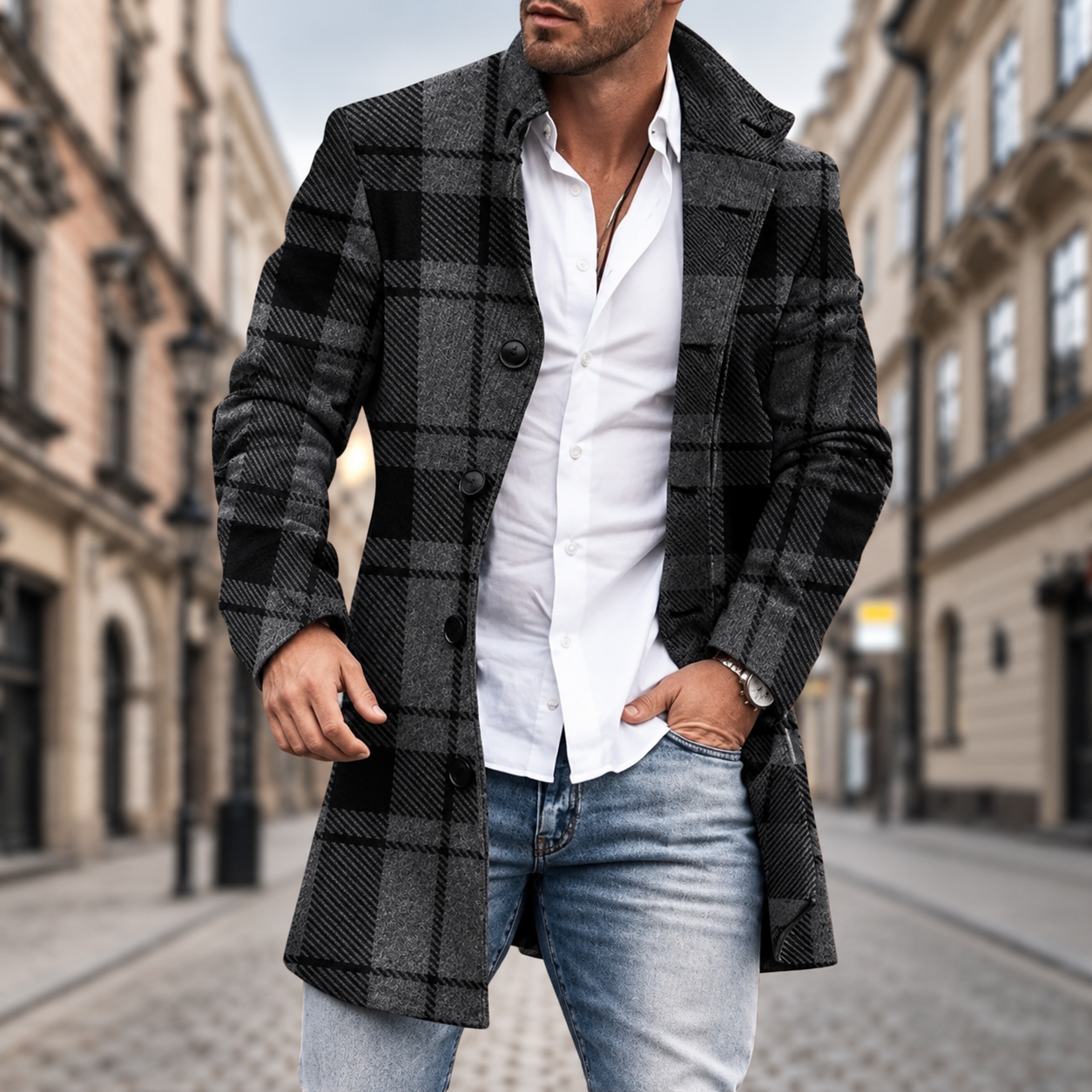 Dark Grey Check / 4XL