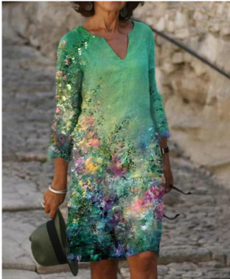 Floral Green / 4XL/US 18