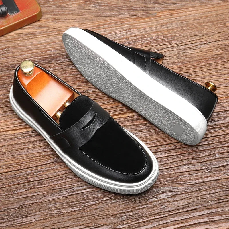 Naples men's leather loafers in a classic slip-on cut – Avinos Milano