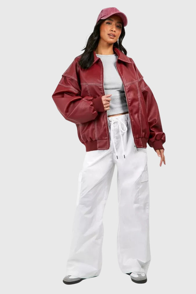 Faye Oversized Leather Jacket – women's jackets