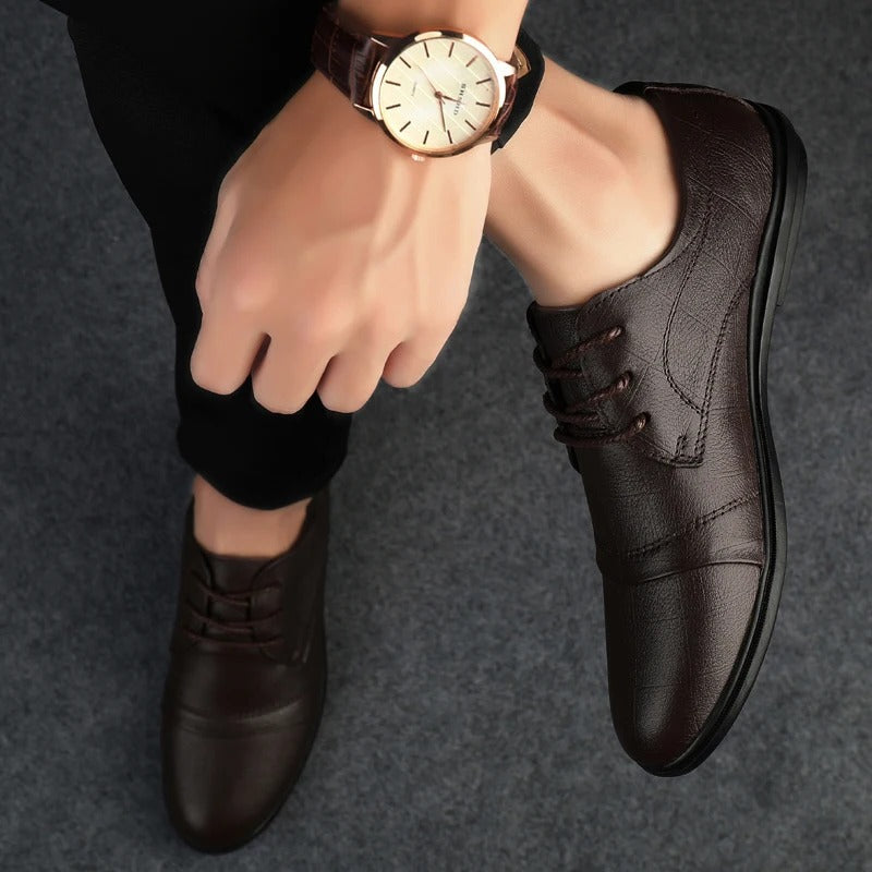 Men's elegant leather dress, alternate view