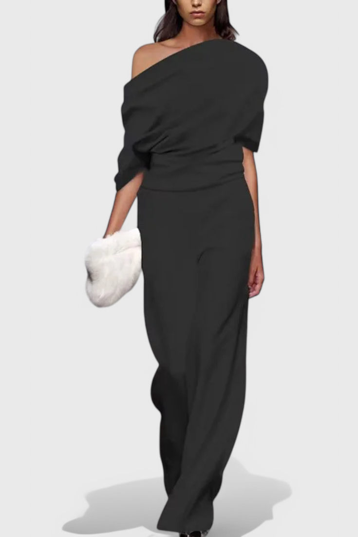 Agatha Wide Leg Fluid Jumpsuit with a Flattering Silhouette – women's jumpsuits, view 2