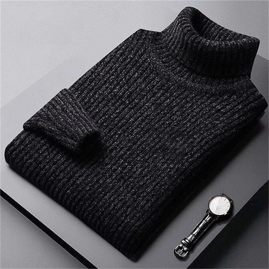 Men's elegant knitted turtleneck sweater, alternate view