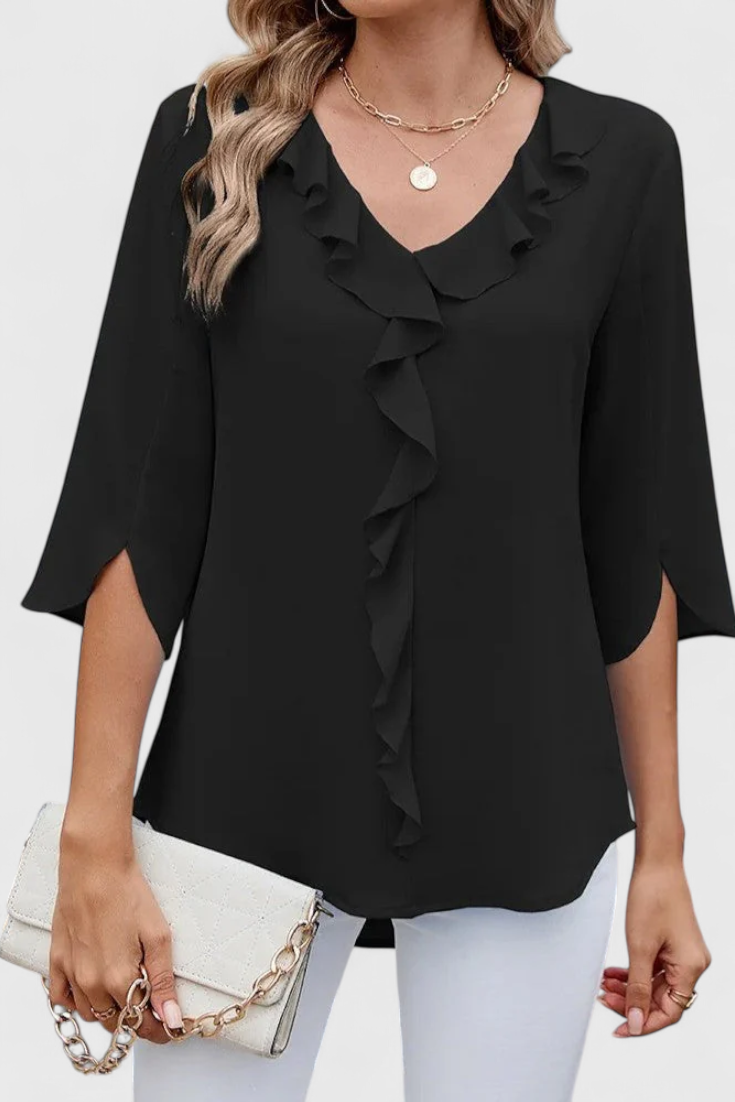Annemiek Lightweight Flared Blouse in Soft Fabric – women's shirts, view 2