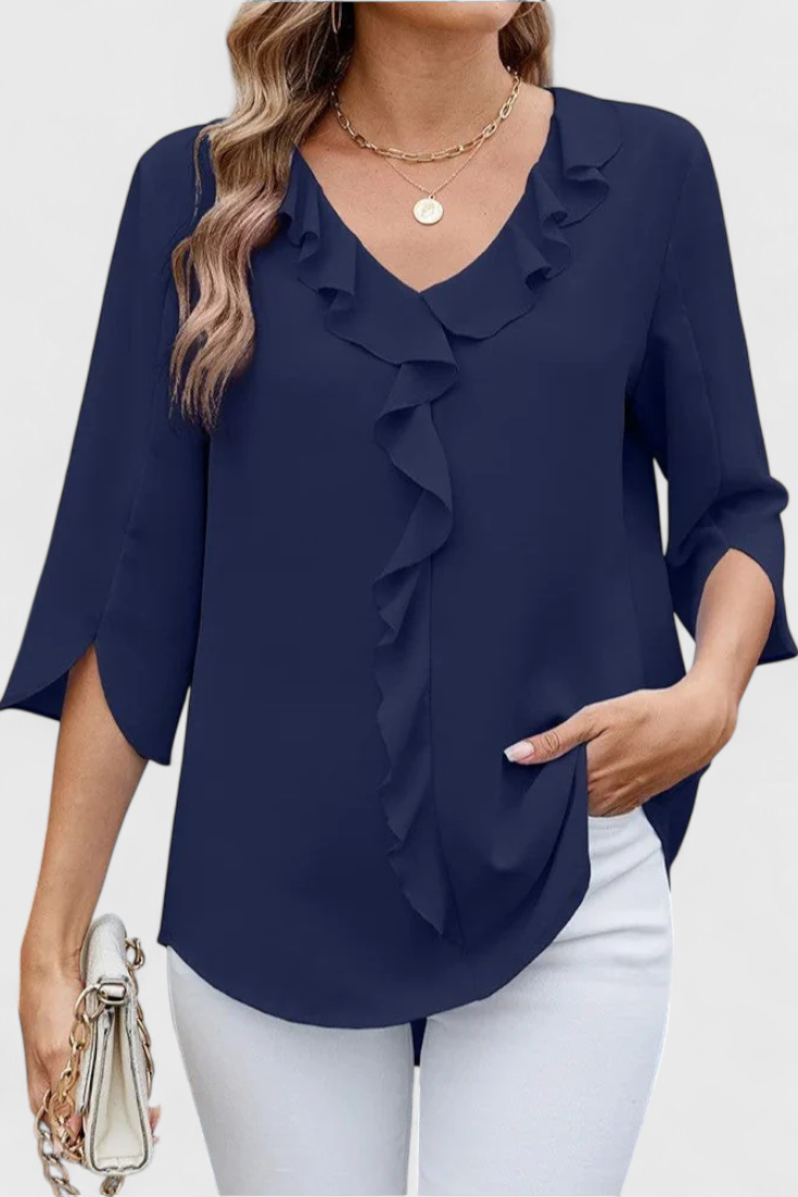 Annemiek Lightweight Flared Blouse in Soft Fabric – women's shirts, view 4