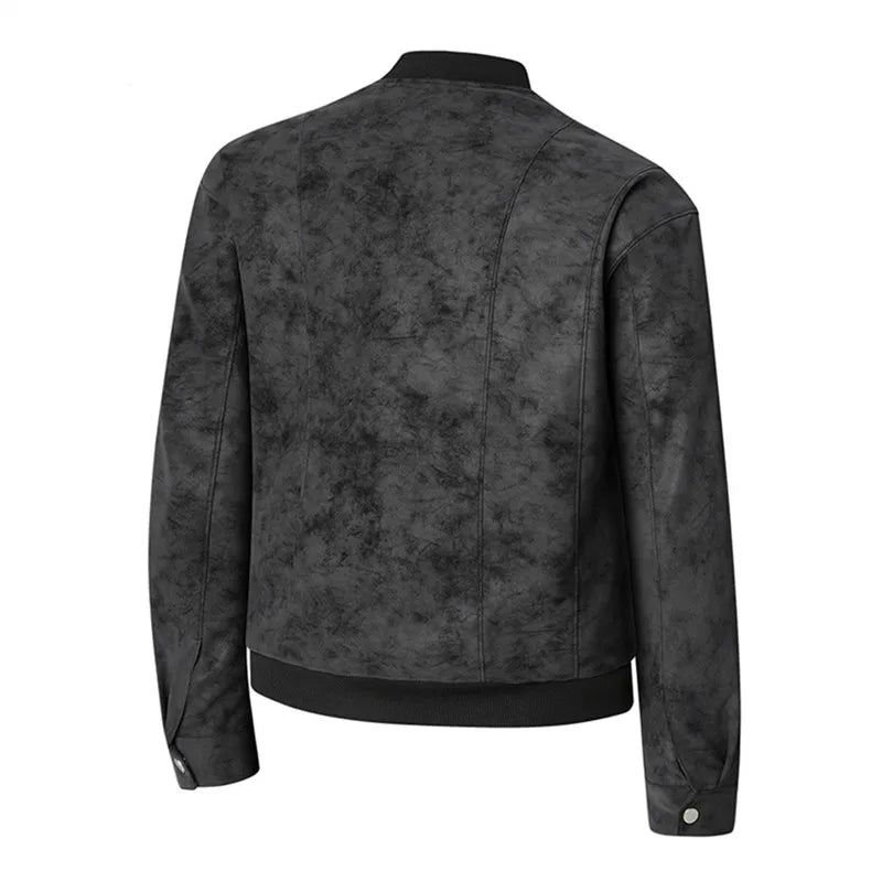 Men's suede bomber jacket, alternate view
