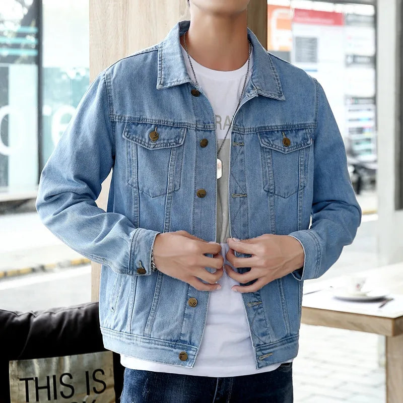 Emilio men's elegant denim jacket, alternate view