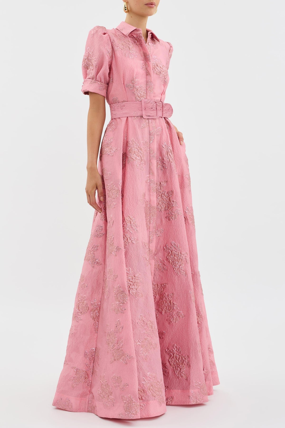 Aria Dress with Short Puff Sleeves – women's dresses, view 3