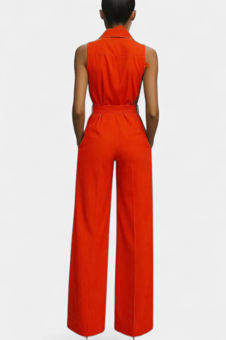 Ariella Structured Lapel Casual Jumpsuit – women's jumpsuits, view 2