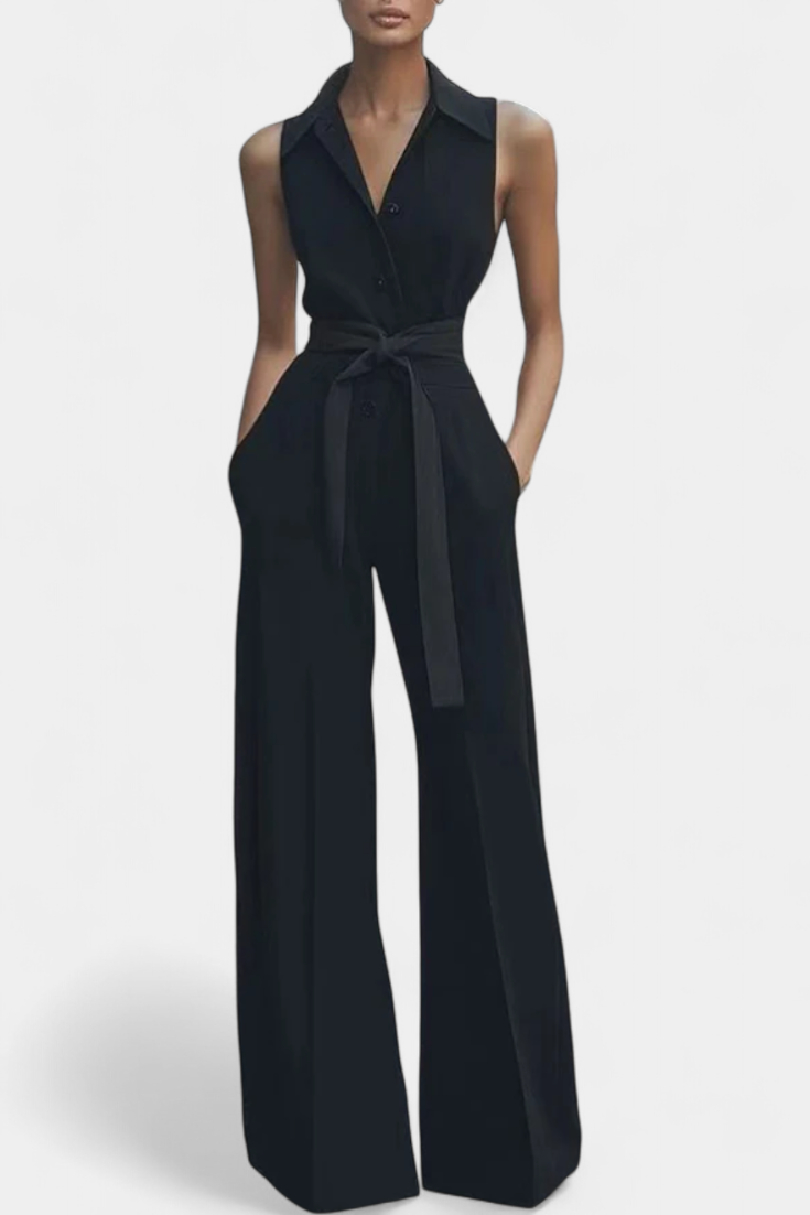 Ariella Structured Lapel Casual Jumpsuit – women's jumpsuits, view 5