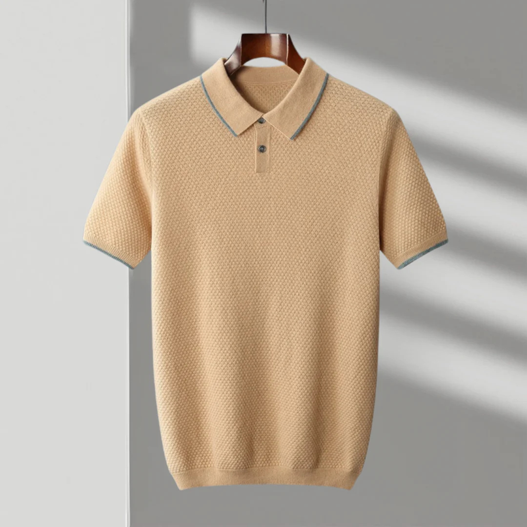Aristo men's cashmere polo shirt, view 4