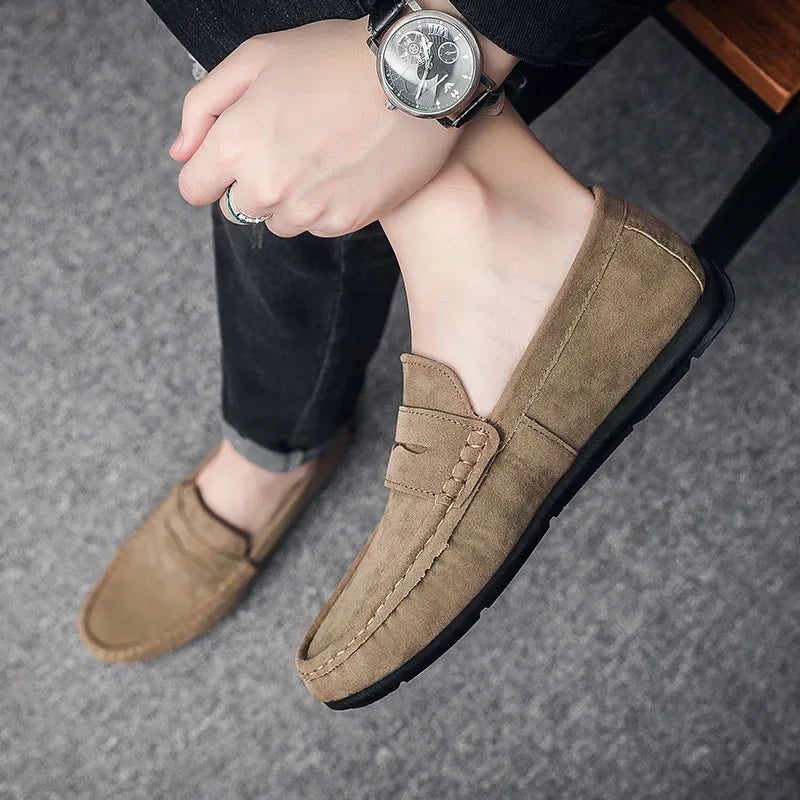 Men's lightweight suede loafers, alternate view