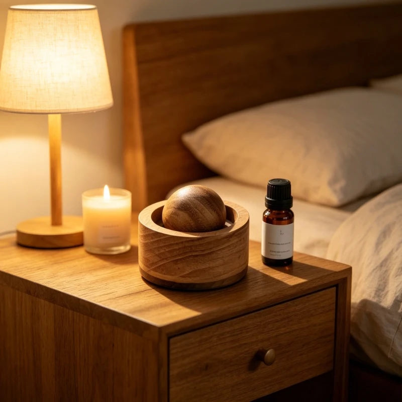 Aroma diffuser on a nightstand