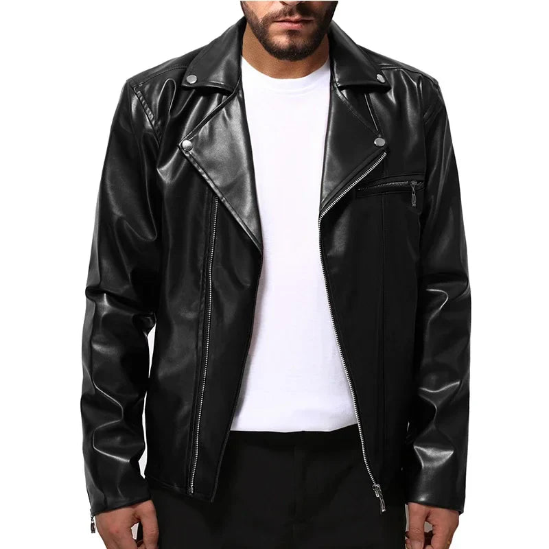 Men's leather jacket, alternate view