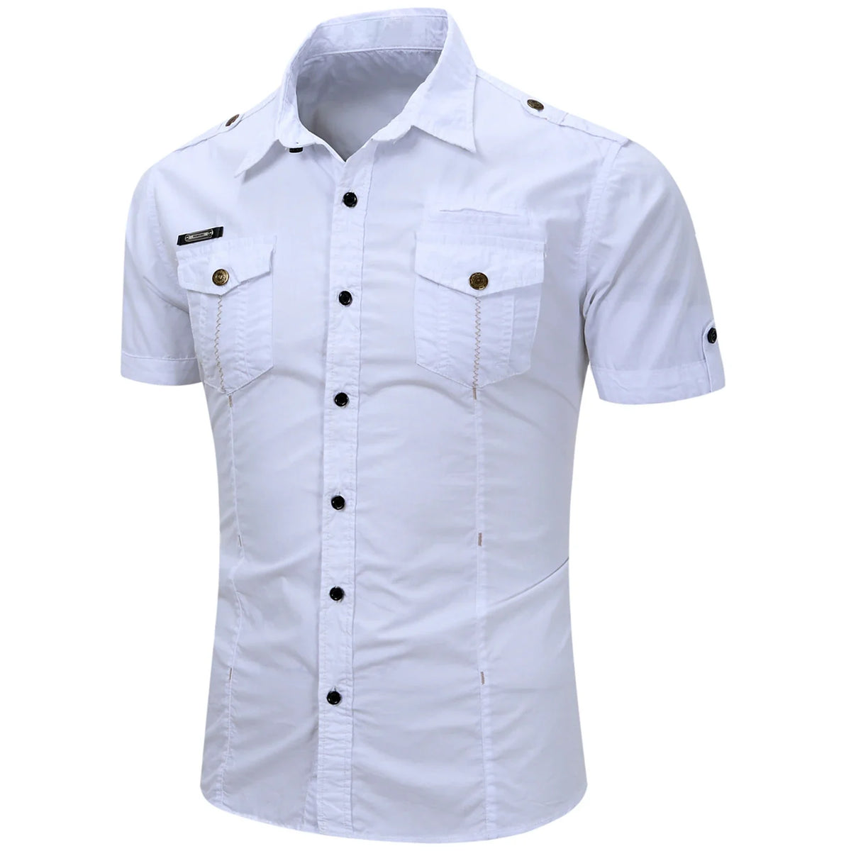 Men's cotton cargo shirt, view 5