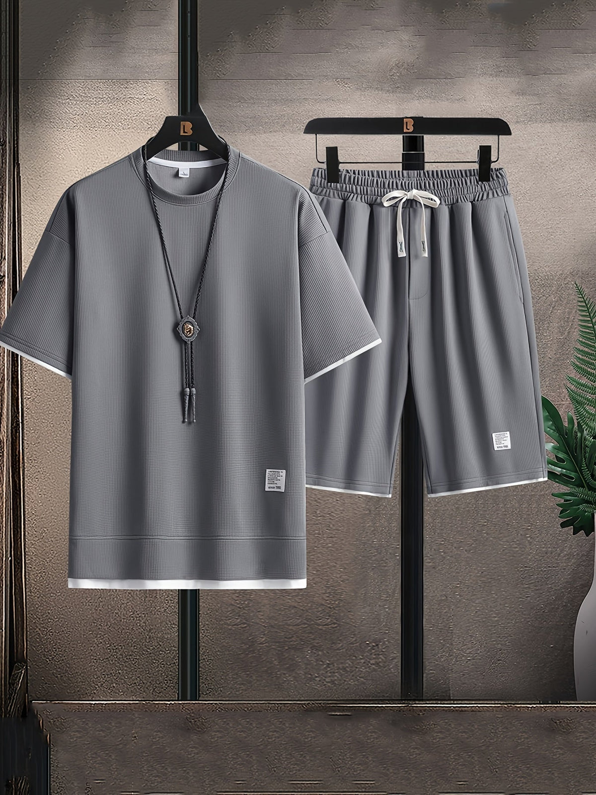 Men's elegant knit two-piece set, additional view
