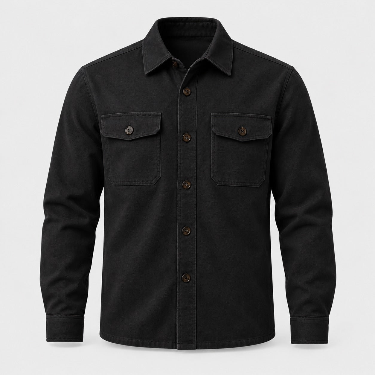 Aspen Twill Overshirt - Midnight Black