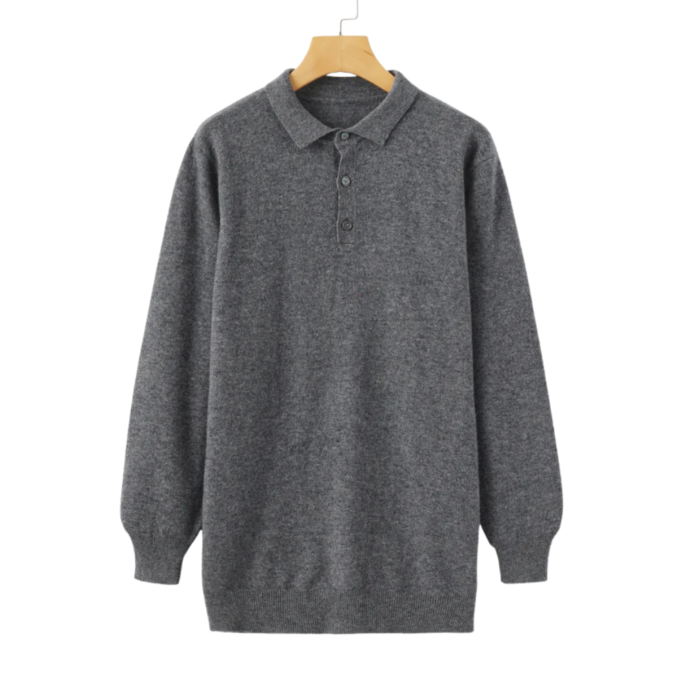 Men's cashmere polo shirt, view 8