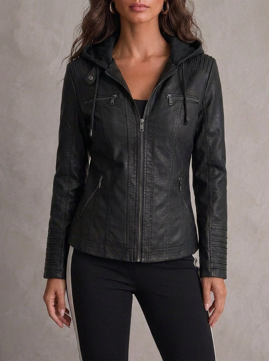 Milano Classic Leather Jacket in Black