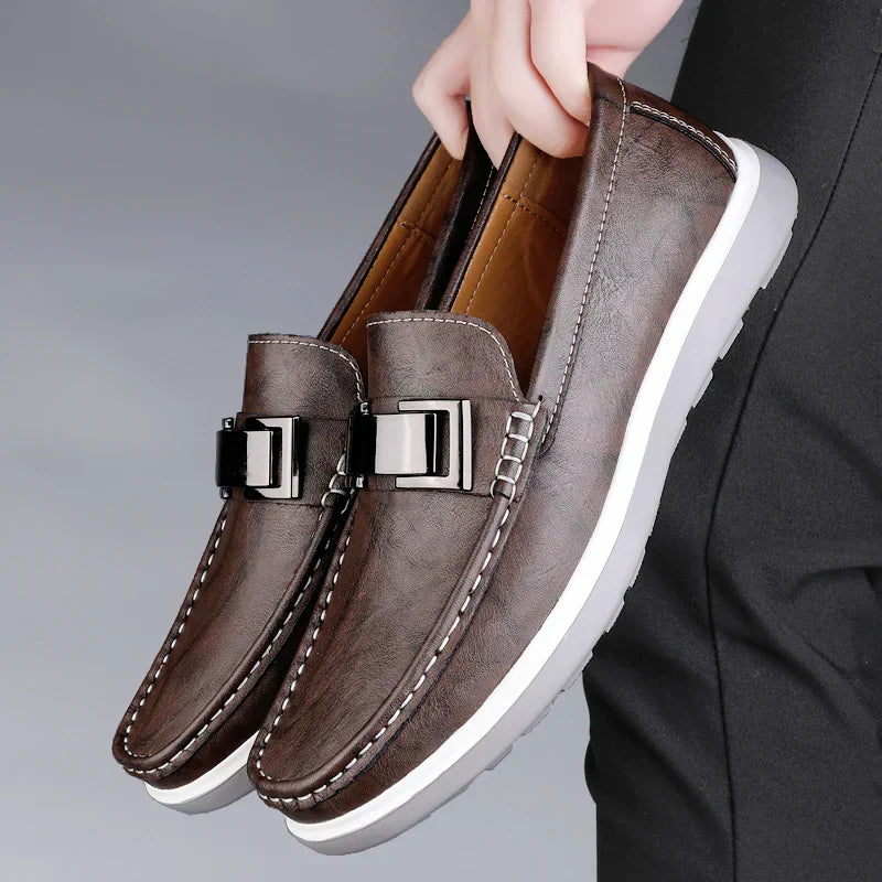 Men's leather loafers, alternate view