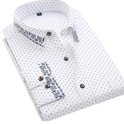 White with Navy Dots & Embroidery / 4XL