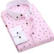 Pink with White Collar & Navy Anchors / 4XL