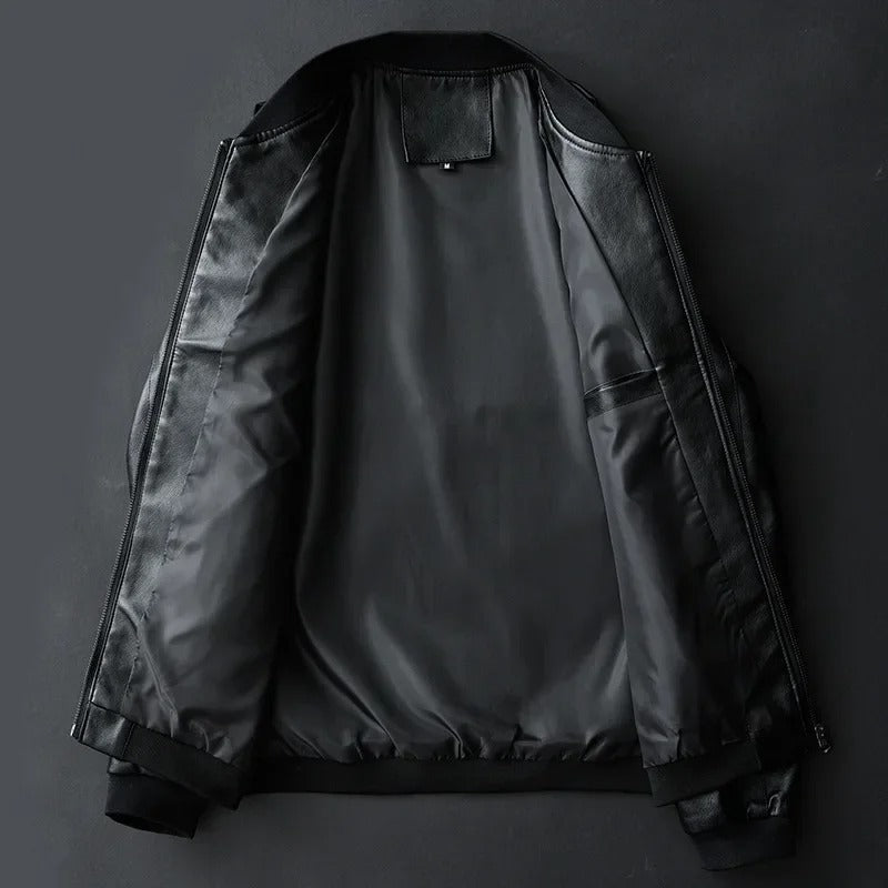 Stefano men's leather jacket, view 4