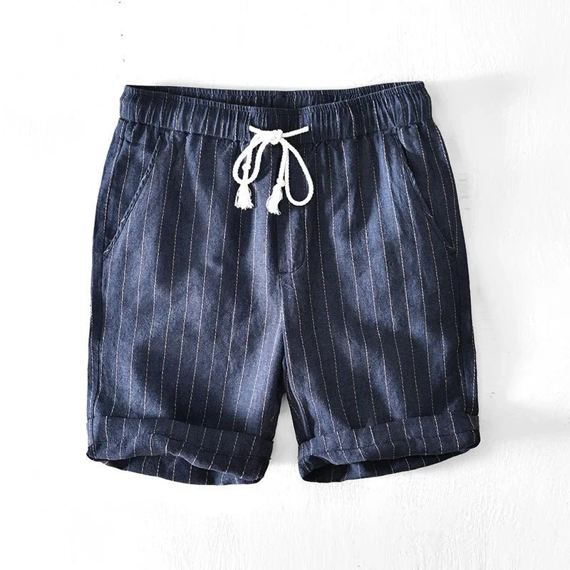 Raffaele men's elegant linen shorts, view 4