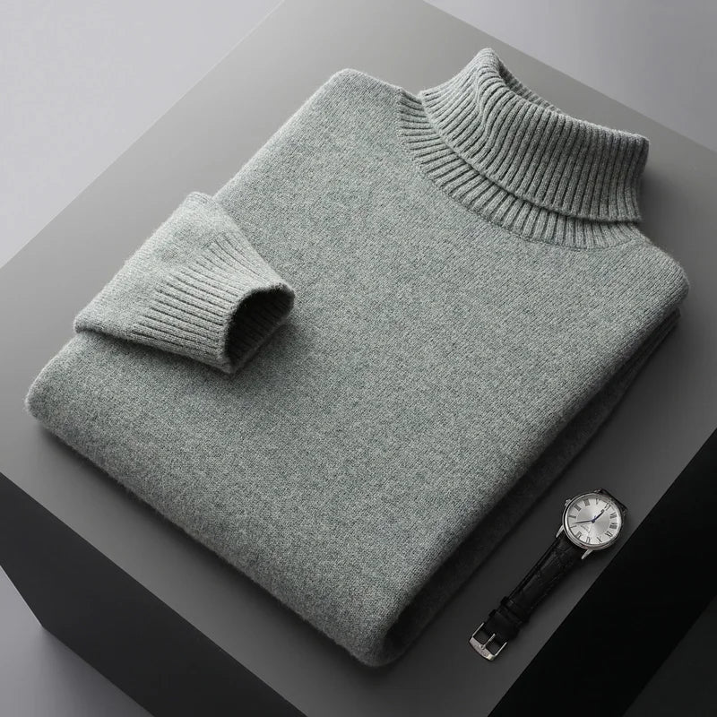 Portofino men's wool turtleneck sweater, alternate view