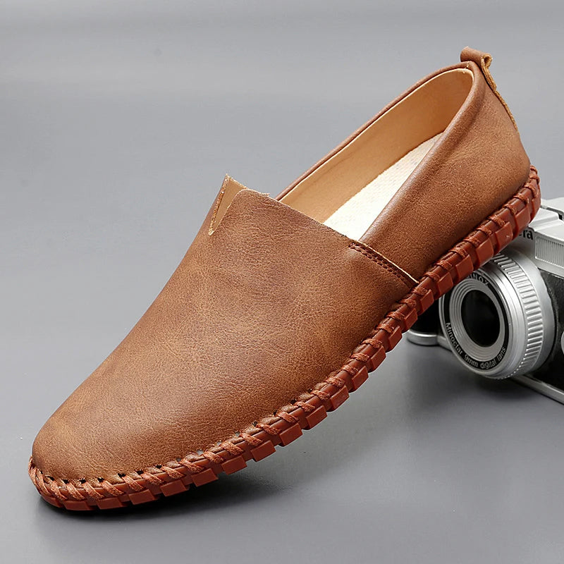 Santorini men's leather loafers, view 8