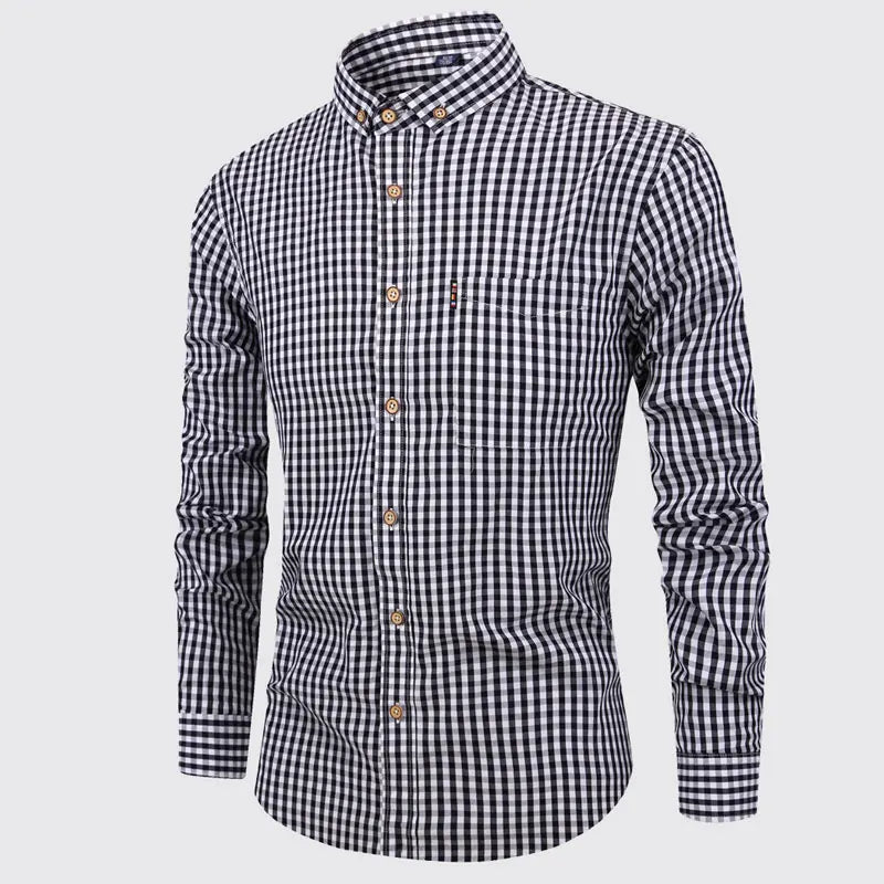 Men's elegant plaid shirt, alternate view