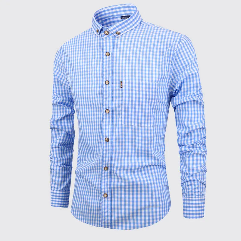 Men's elegant plaid shirt, view 6