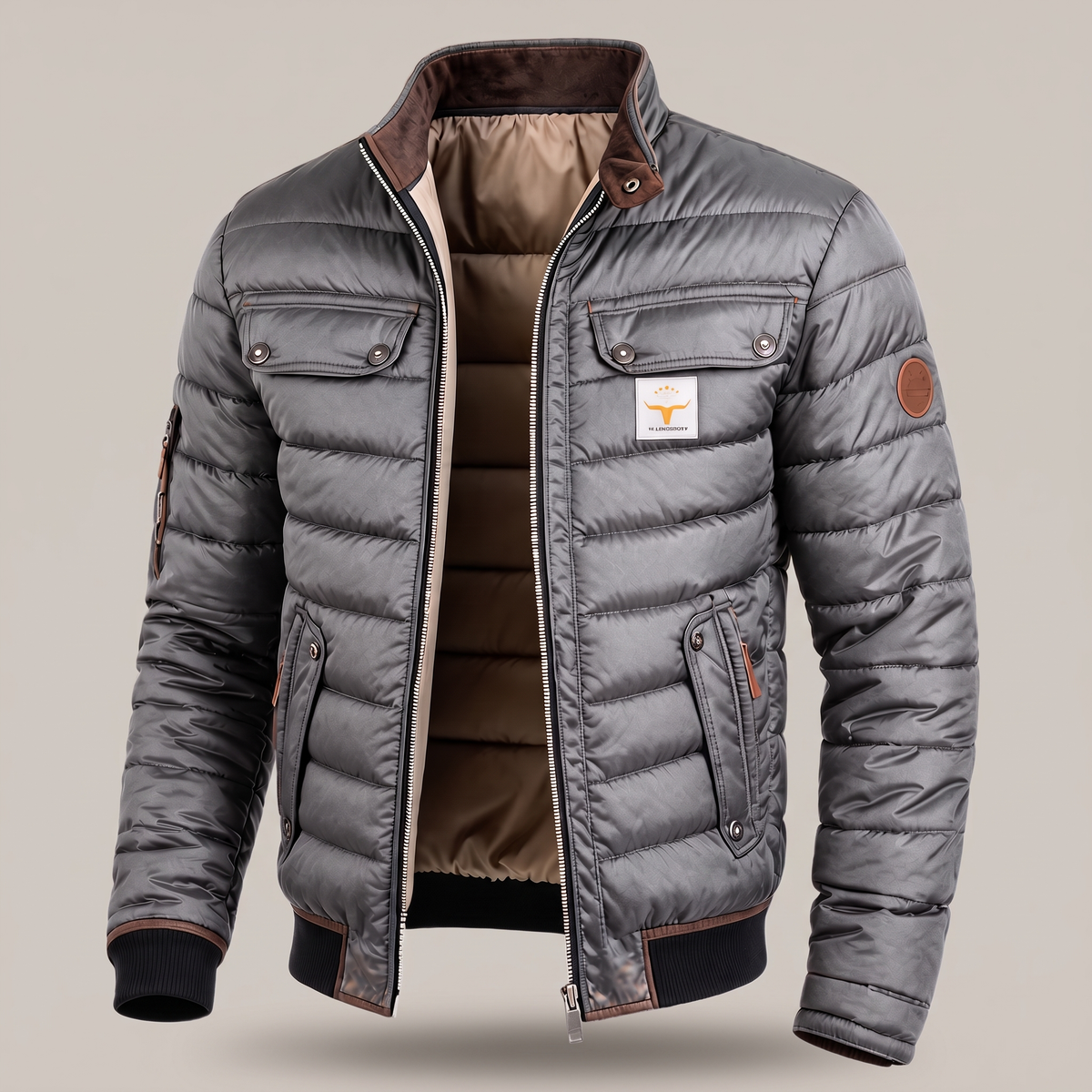 Beckett men's quilted field jacket - Gray