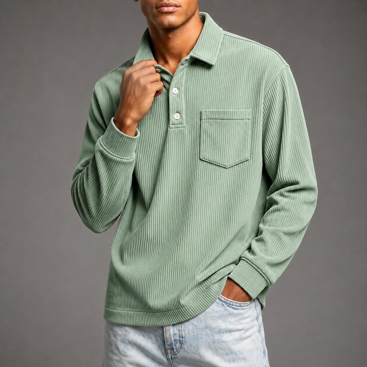 Bedford men's corduroy pullover, view 8