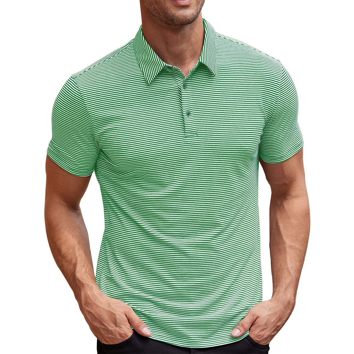 Davide men's striped polo shirt – Avinos Milano
