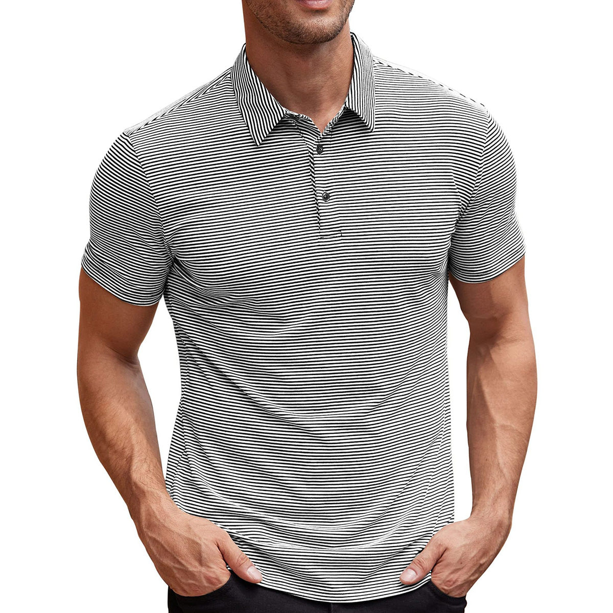 Davide men's striped polo shirt, additional view